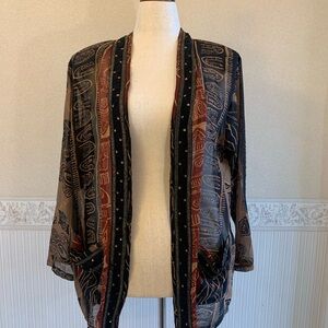 Vintage Tan Chho Flowy Kimono/ Duster/ Jacket. Size Medium